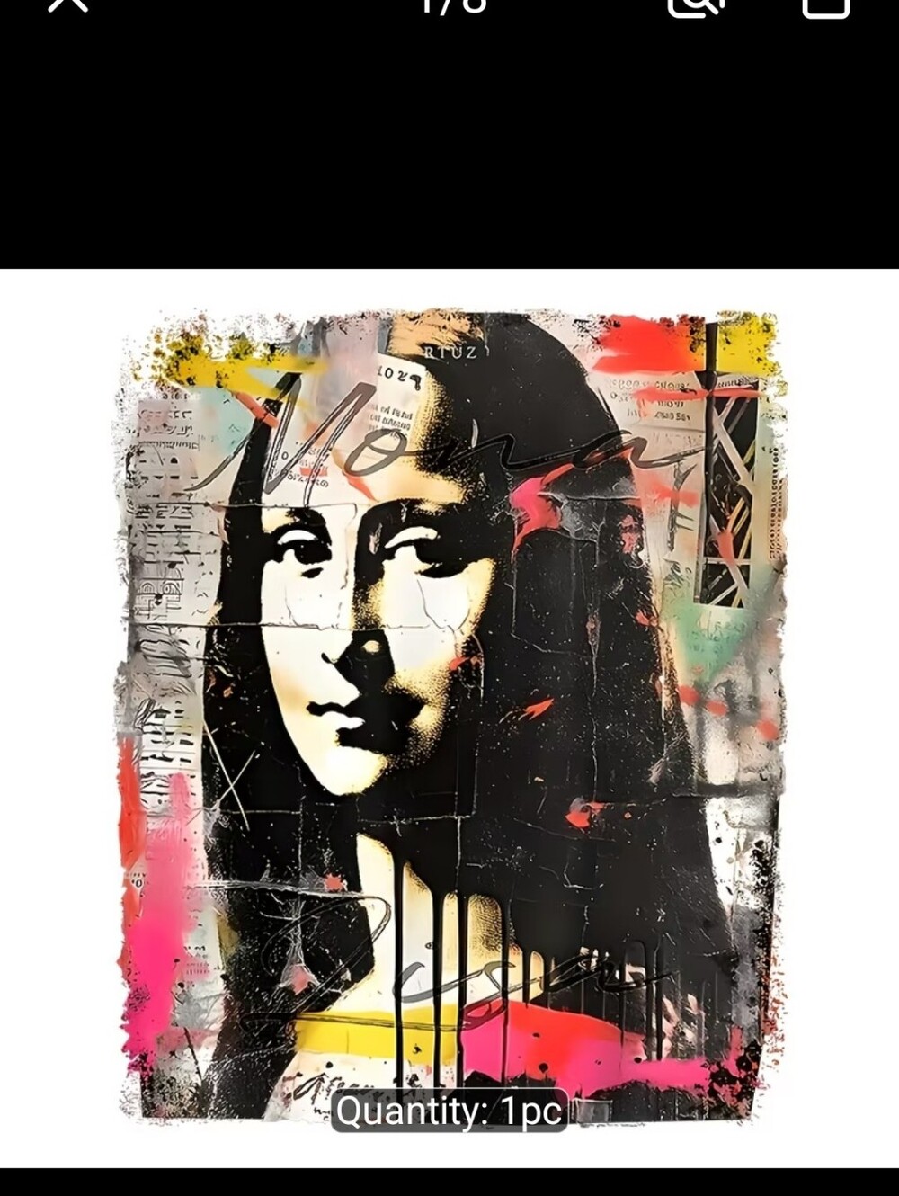 Contemporary Mona Lisa Pop-Art Iron on Vinyle Decal.